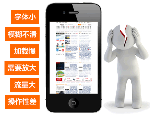 傳統(tǒng)手機(jī)網(wǎng)站存在的問題